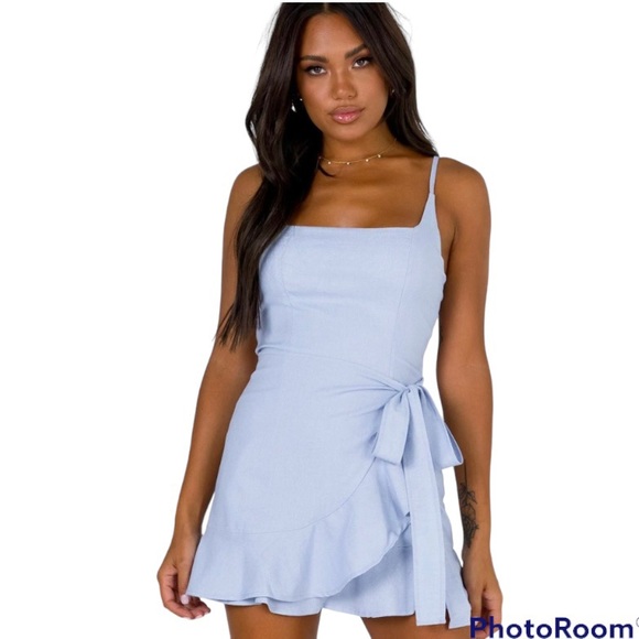 Princess Polly Cottage Hill Mini Dress Size 4 Baby Blue NWT - Picture 10 of 16